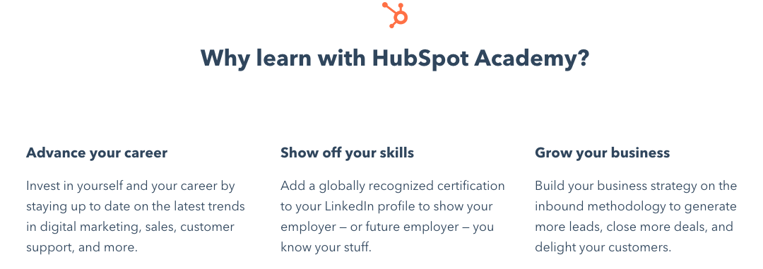 hubspot academy messaging example